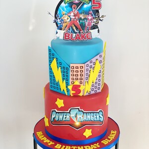 Power Rangers Cake Topper Personalise 3D Power Rangers - Etsy