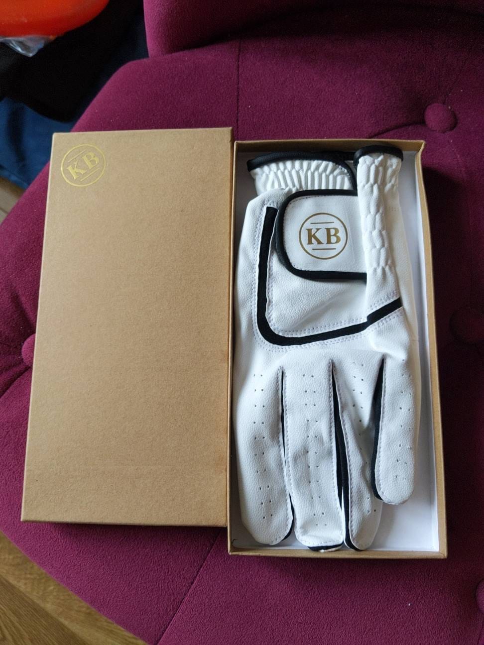 Personalised Leather Golf Glove, with a gold monogram and Matching Gift Box, gift for golfer