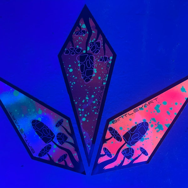 UV Reactive Blacklight Glowing Psychedelic Space Landscape Painting Etsy