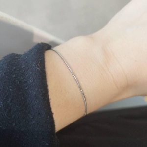 シルバーブレスレット メンズ、メンズブレスレット 細幅1mm スネーク