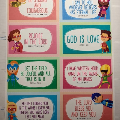Scripture Memory Cards for Kids. 24 Bible Verse Cards for Children ...