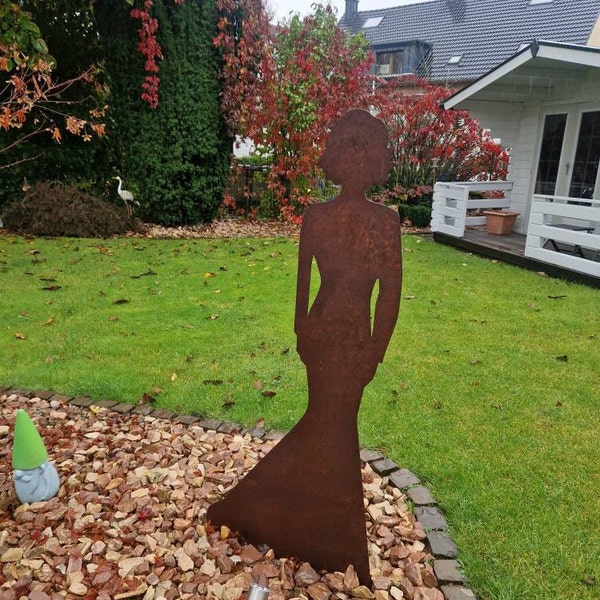 Edelrost Figur Dame, Gartendeko, Frau, steckbar, Gartendeko, rost, Deko