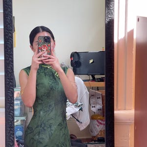 【美品】PAMEO POSE MANDARIN DRESS グリーンチェック柄 PAMEO POSE（パメオポーズ）の「Mandarin Mini Dress