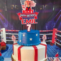 Rocky Balboa Box Party kit decoration Topper-Banner Invitation Digital Download Printable-PDF ...
