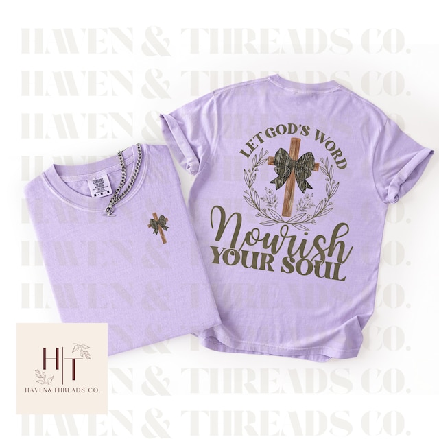 Comfort Colors C1717 Orchid Tshirt Front Back Mockup | CC 1717