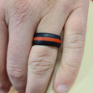 Thin Red Line Firefighter Silicone Wedding Ring Band Heat Resistant On duty Safety Approved Activewear Ring for Firemen FAST FREE SHIPPING Etsy Canada