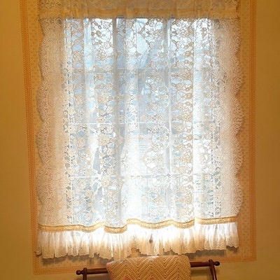BOHO Curtain Shabby Chic Window Treatments RUSTIC Country Cottage ...