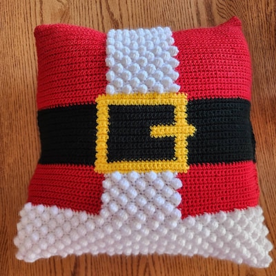 Santa Crochet Pillow Pattern Christmas Santa Claus Crochet Pillow DIY ...