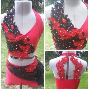 Charming Sleeveless Black and Red Lace Appliques Beaded Party Dress, Low Back Prom Dress main image 0
