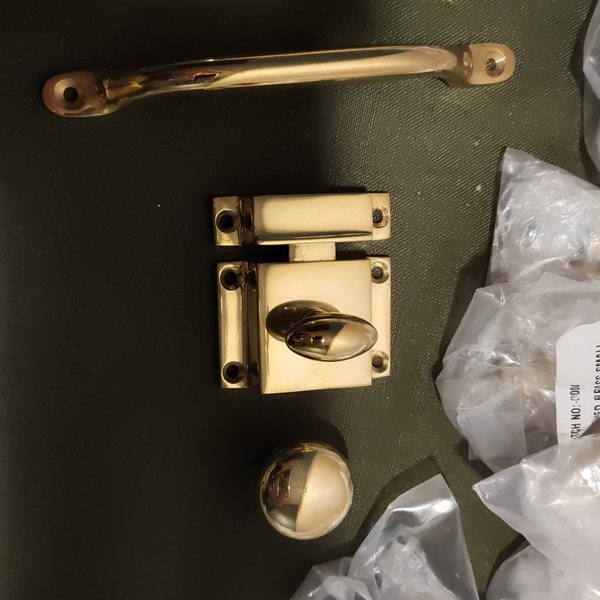 Solid Polished Brass Cabinet Handles & Knobs | Kitchen Cupboard Door ...