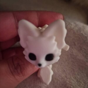 小さな白いキツネの置物：オニキスのレプリカキーホルダーオプション