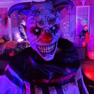 Creepy Evil Scary Halloween Clown Mask Latex Evil Jester Clown