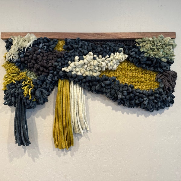 Curated visual reference: Gallery Detail: Textured Macrame Art Tapestry Wall Hanging Modern Contemporary Macramé Sculptural
