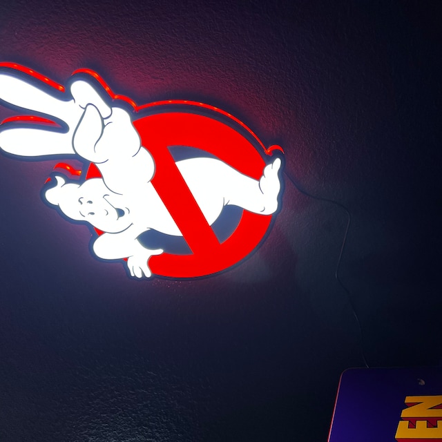 ゴーストバスターズ ロゴ ライトボックス: 調光可能なUSB電源デスク