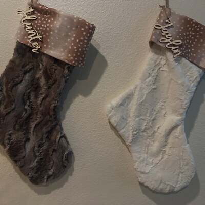 Velvet Brown/ Plaid Stocking main image 1