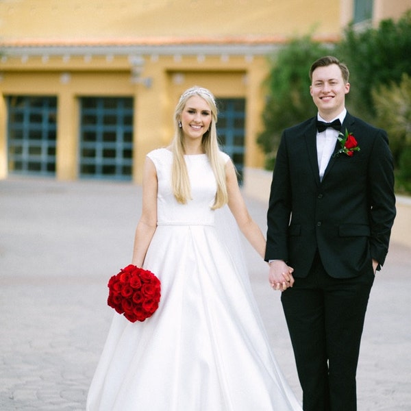 Modern Minimalist Wedding Dress Soft Satin Bridal