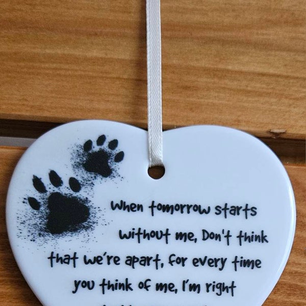 Pet Loss Memorial Plaque, Bereavement Paw Print Keepsake to Remember a ...