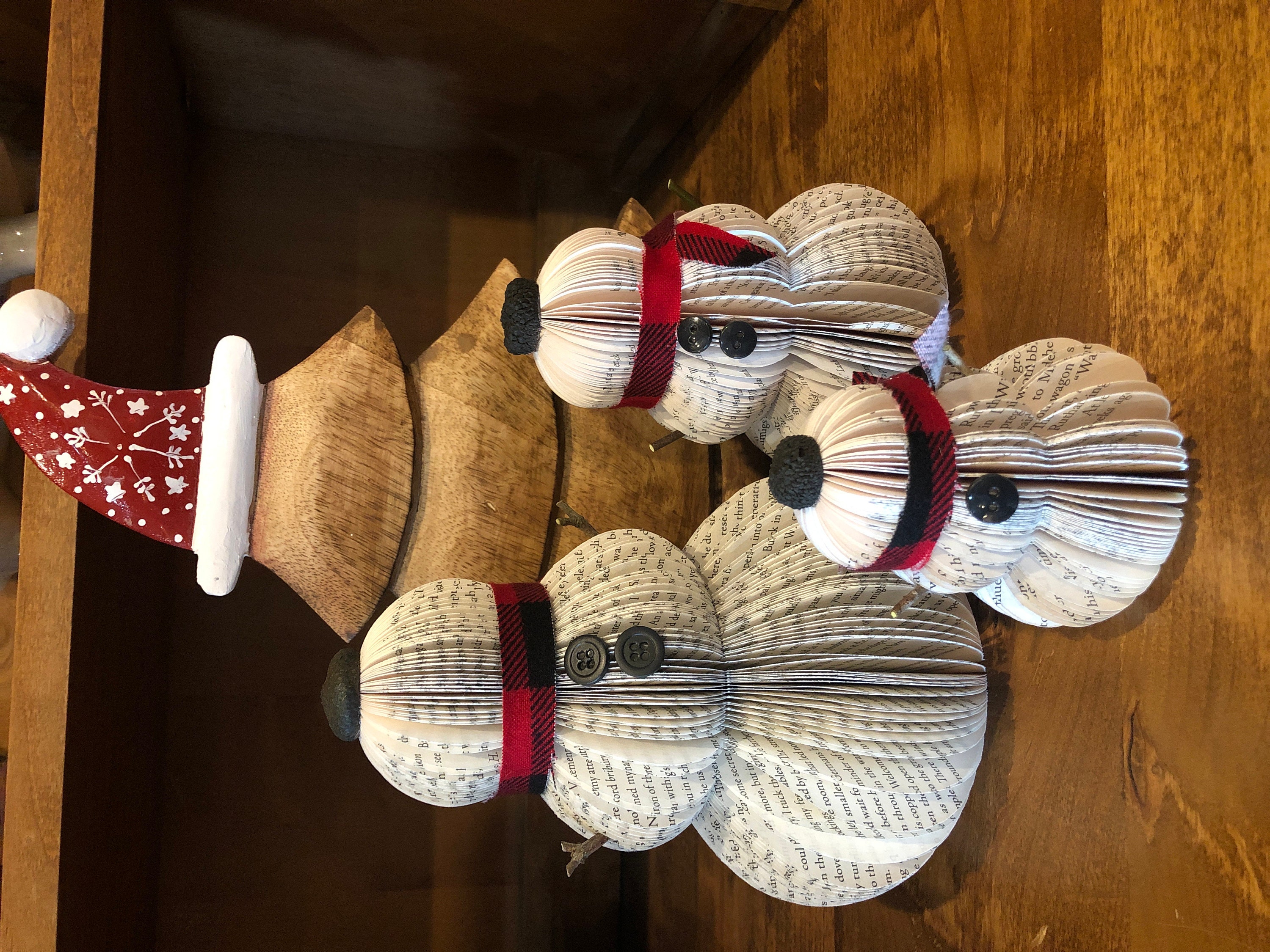 Book Snowman-Christmas Decor-Holiday Decor-Christmas Decoration-Christmas Gifts-Book Exchange-Winter Decor-Teacher Gift-Gift for Mom