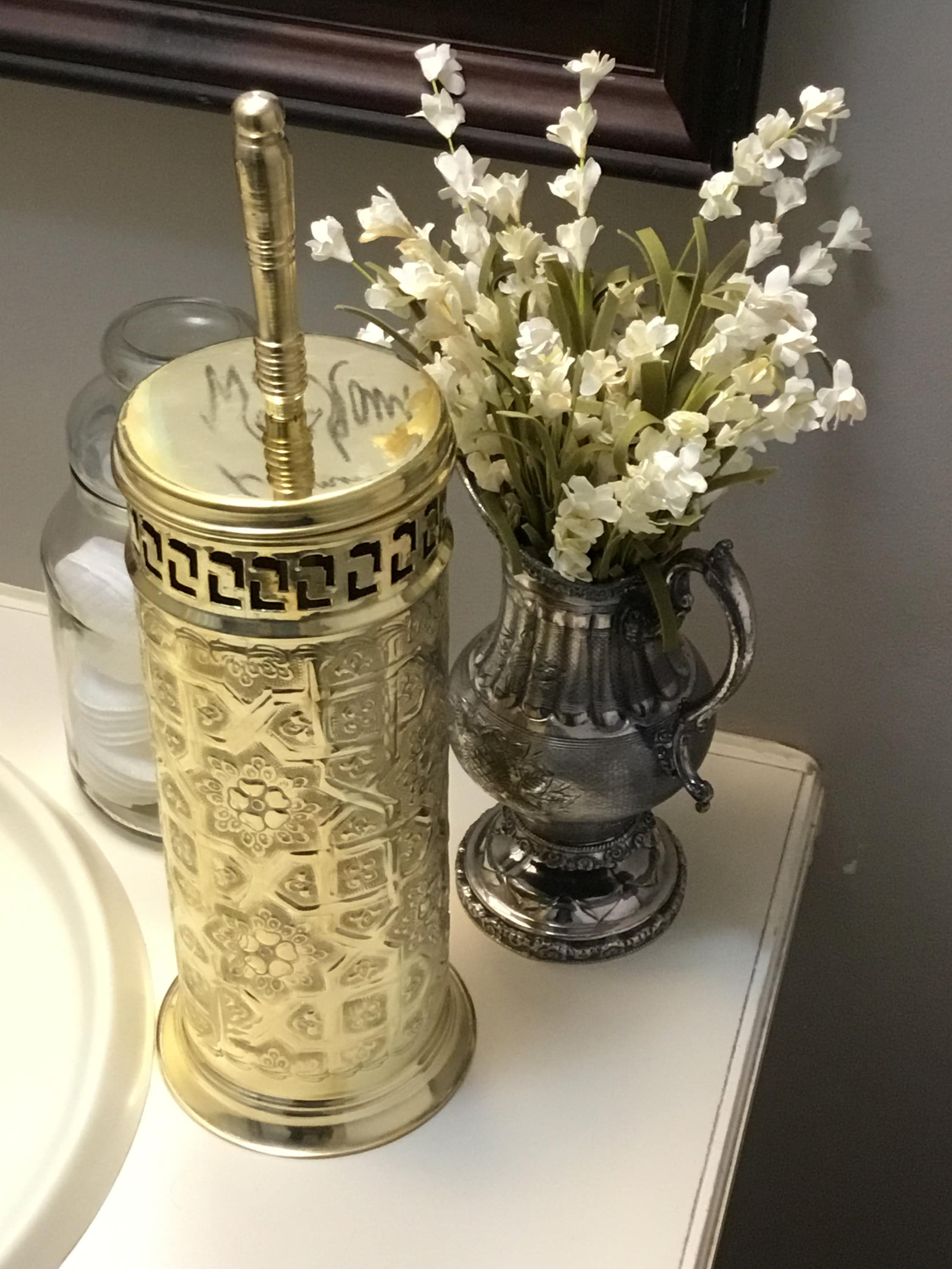 Brass Toilet Bowl Brush and Holder for Bathroom Storage Etsy