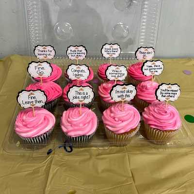 Cupcake Toppers Farewell Set of 12 Fine Go Saying Goodbye Moving Away ...