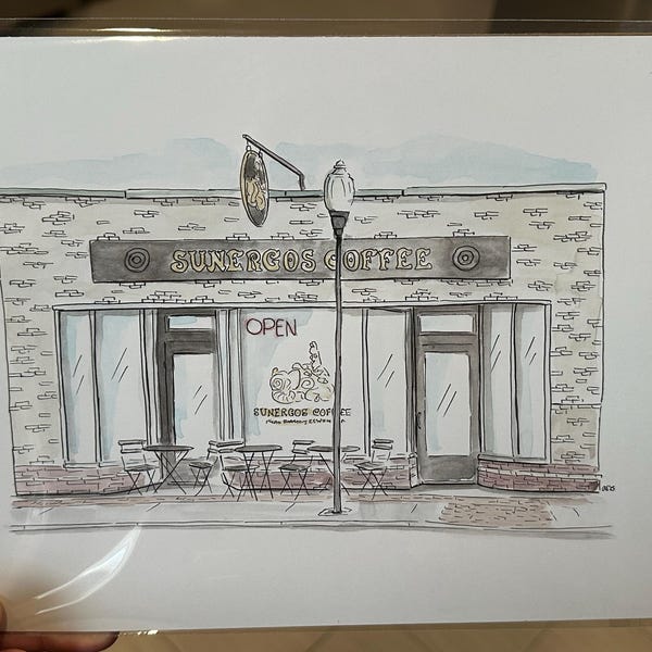 Custom House Hand-drawn Sketch 8x10 Pen Ink Drawing Doodle Bar Home ...