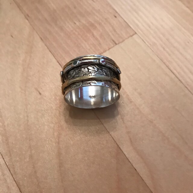 Anello multifilo con apatite e argento 925, Anello pietra grezza Anello multifilo con apatite e argento 925, Anello pietra grezza