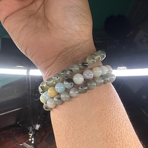 ラブラドライト ブレスレット ストレッチフィット ハンドメイド ギフト