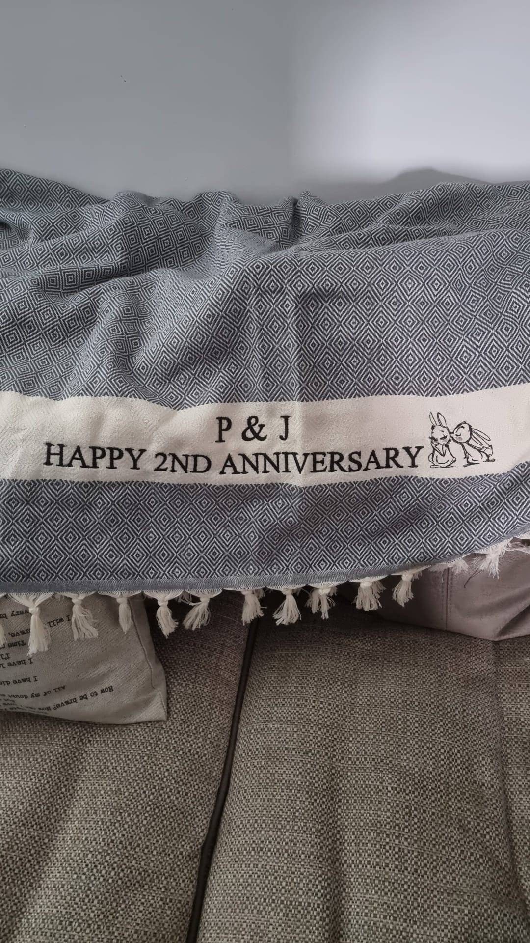 Personalized Cotton Throw Blanket for Her & Newlywed, Personalized Gift Blanket for Her, Custom Housewarming Gift, Personalized Gift for Mom