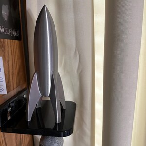Silver Rocket Ship, Retro Rocket Ship Model, Rocket Decoration