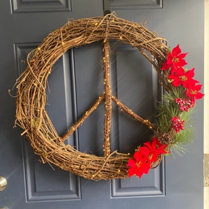 Summer Decor Succulent Peace Wreath Summer Wreath Plant Lover Gift Plant Mom Porch Decor Boho Succulent Lover Gift Peace Sign Wreath