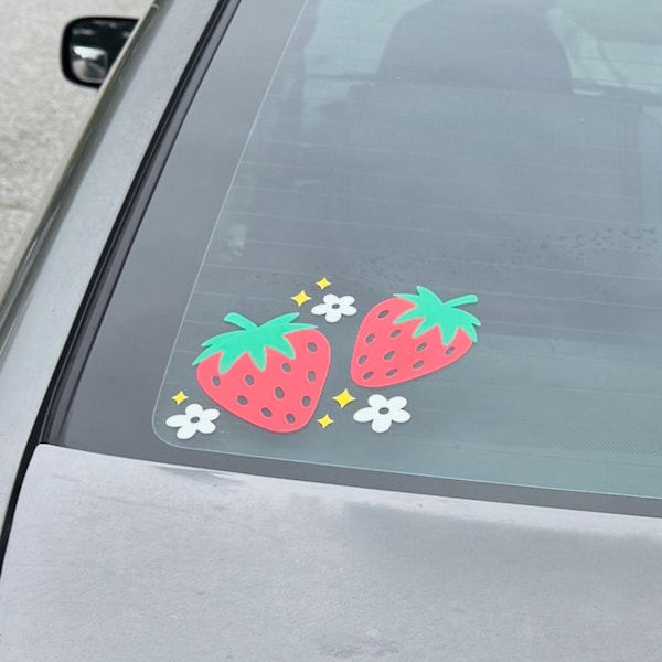 Strawberry Vinyl Decal | Strawberry Car Decal | Strawberry Daisy Decal ...