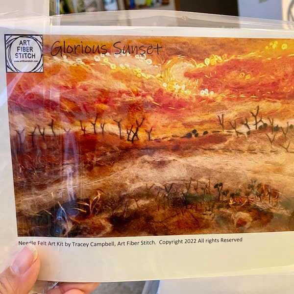 Prairie Sunset Fabric Art Kit, Beginners Embroidery, Easy Sewing ...