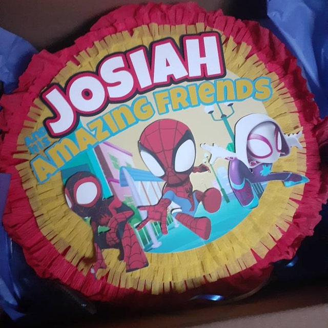 New spiderman pinata birthday party pull out strip 16x 16x6