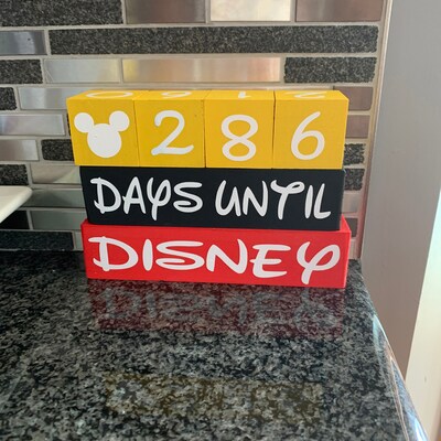 2-sided Disney Countdown Blocks, Vacation Countdown, Weeks/days Until ...