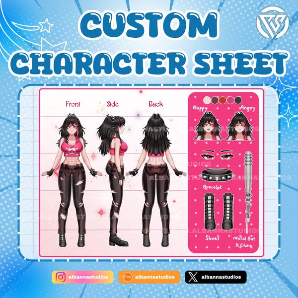 Custom Character Reference Sheet for Your Avatar | Custom Reference ...
