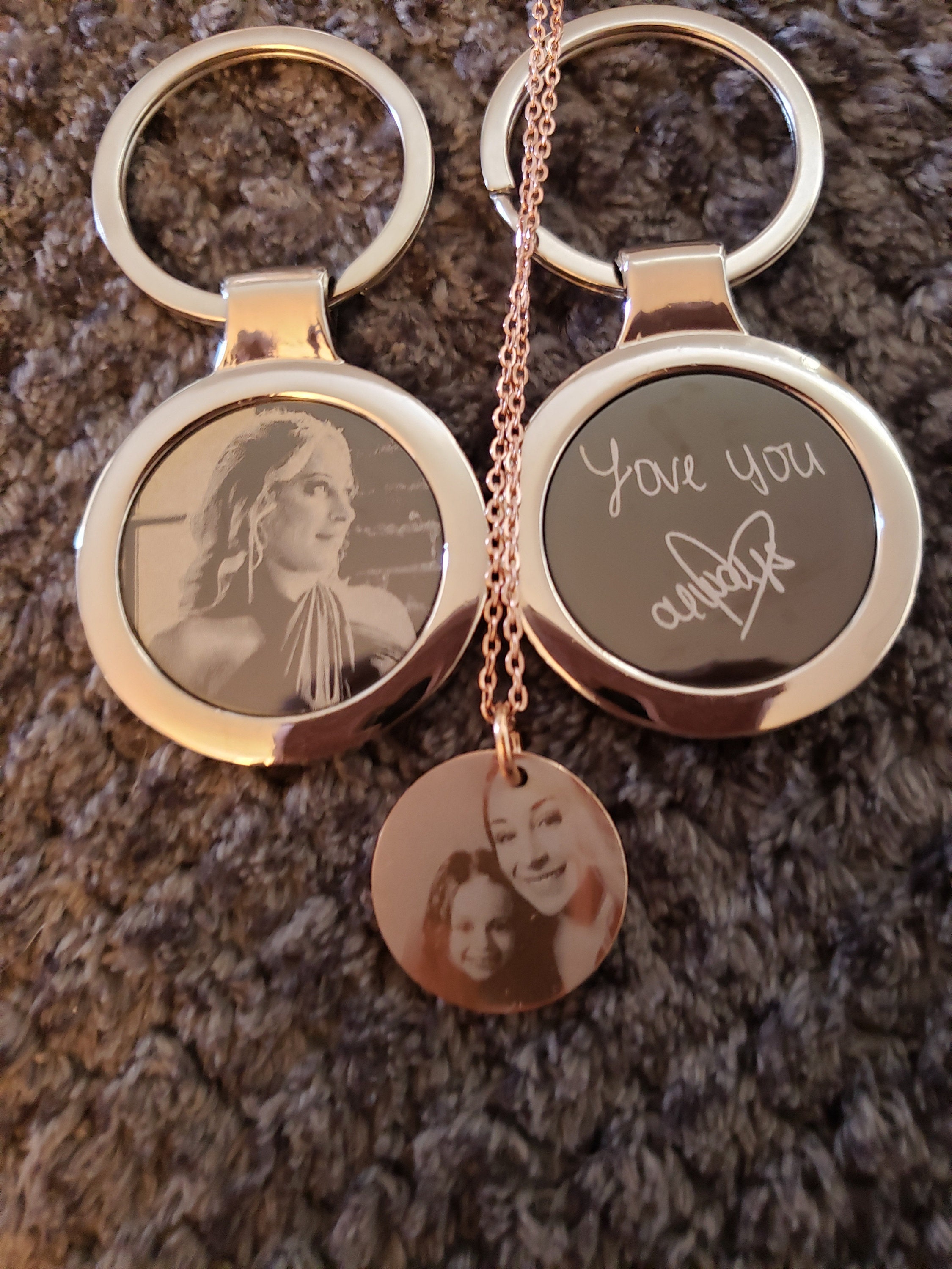 Personalized Name Keychain Custom Handwriting Key chain Engraved Fingerprint Keychain Memorial Keychain Personalized Jewelry