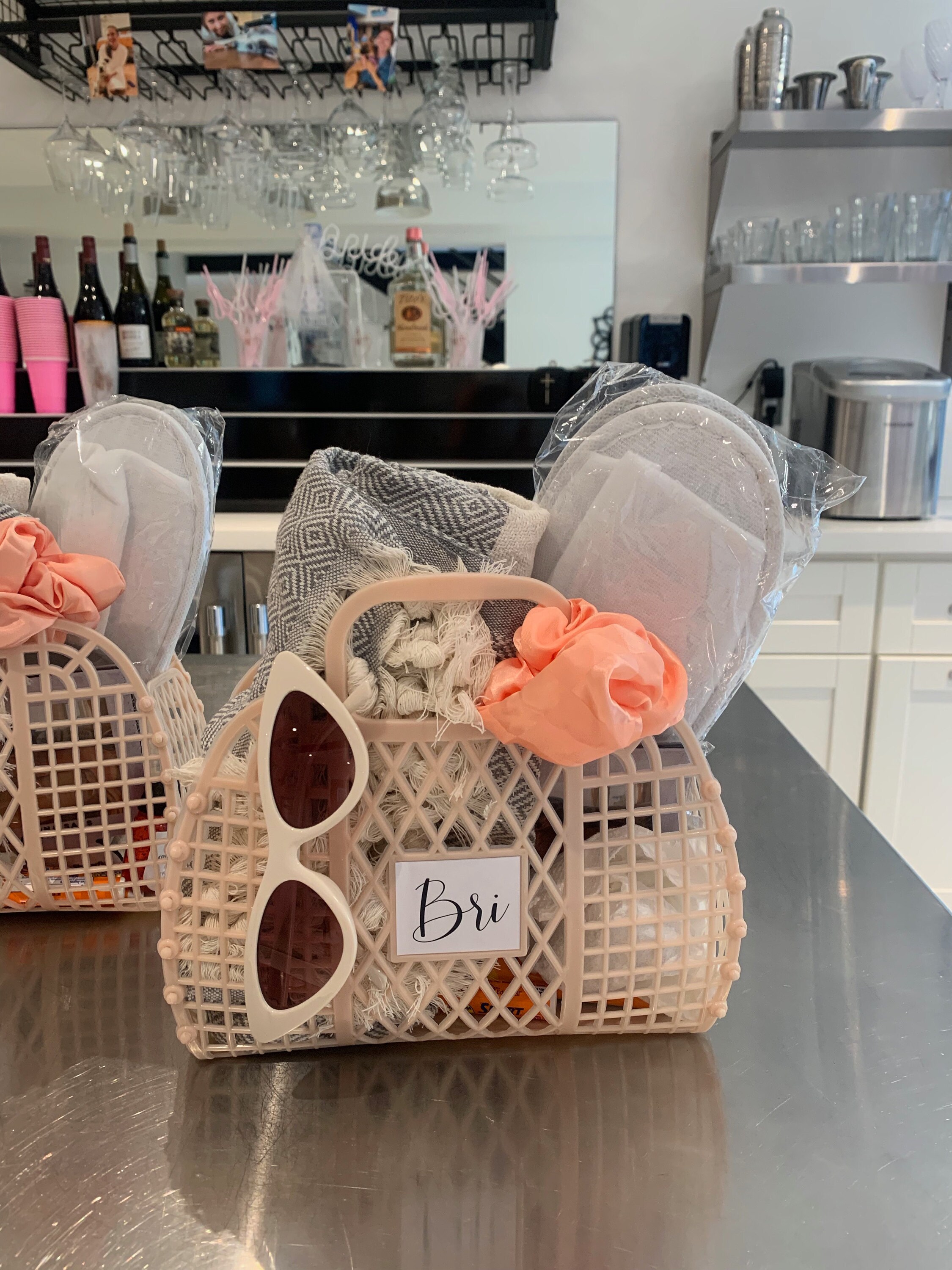 Bachelorette Gift Bags for Women, Friends, Girls, Teens - Personalized Jelly Bag for Holiday Gift Packaging Custom Mini Tote  (EB3470P)