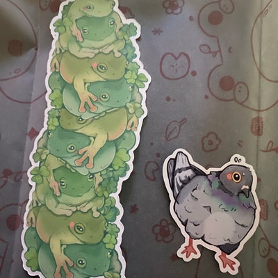 Frog Stack Bookmark Frog Art Cute Bookmark Laminated Cottagecore Book ...