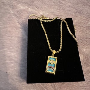 GOLD FILLED Tarot Card Necklace, Sun, Lover, Star, Moon, Magician ...