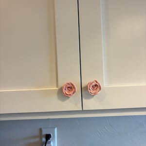 Rose Drawer Flowers Knobs/Hardware Cabinet Drawer/1.5 " to 3" size/All Colors Available/Ceramic Kitchen Nursery/No Lead/Price is For One