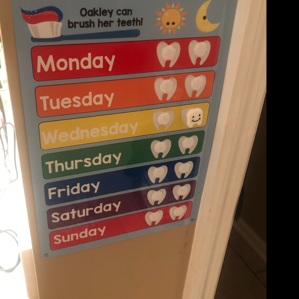 Kids Brushing Teeth Reward Chart for Healthy Teeth, Childrens Routine Chart for Mornings