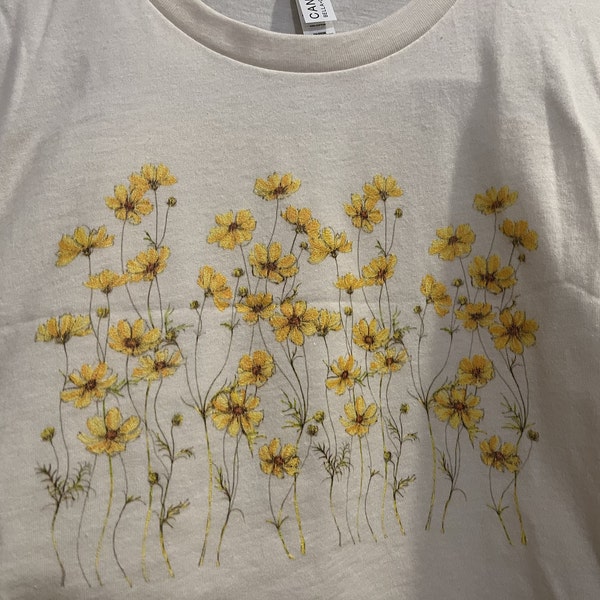 Vintage Flower Sweatshirt, Pressed Flower, Watercolor Floral, Lavender ...