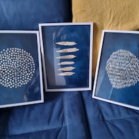 Navy Blue and Gold Wall Art · Set of 3 Prints · Abstract Art · Dark ...