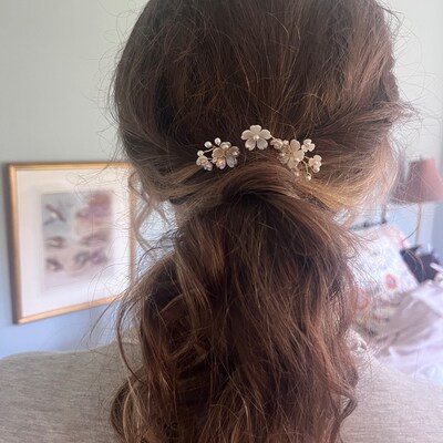 Gold Flower Hair Accessories 2026.Gold Flower Hair Comb, Wedding Flower Hair Pins, Bridal Hair Piece ...