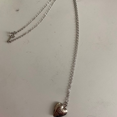 Tiny Silver Heart Locket Necklace - Etsy