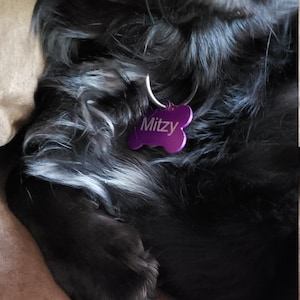 Pet ID Tag for Dog or Cat Collar - Up to 8 Lines of Custom Engraving - Durable Anodized Aluminum photo