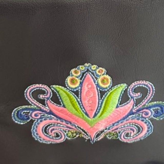 VOY Color Block Dress with Paisley Embroidery in Blue – June