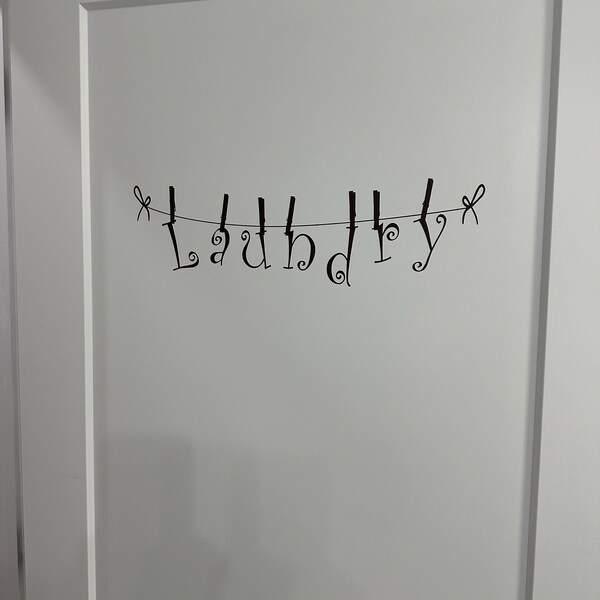 Laundry Room Decal / Laundry Letters Held by Clothespins Wall Decal ...