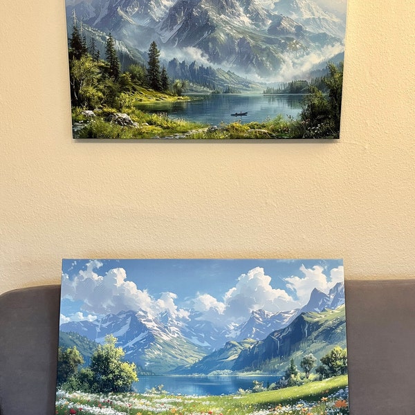 Aazon.co: ountain Landscape Painting Canvas Print, Nature Landscape Aazon.co: ountain Landscape Painting Canvas Print, Nature Landscape