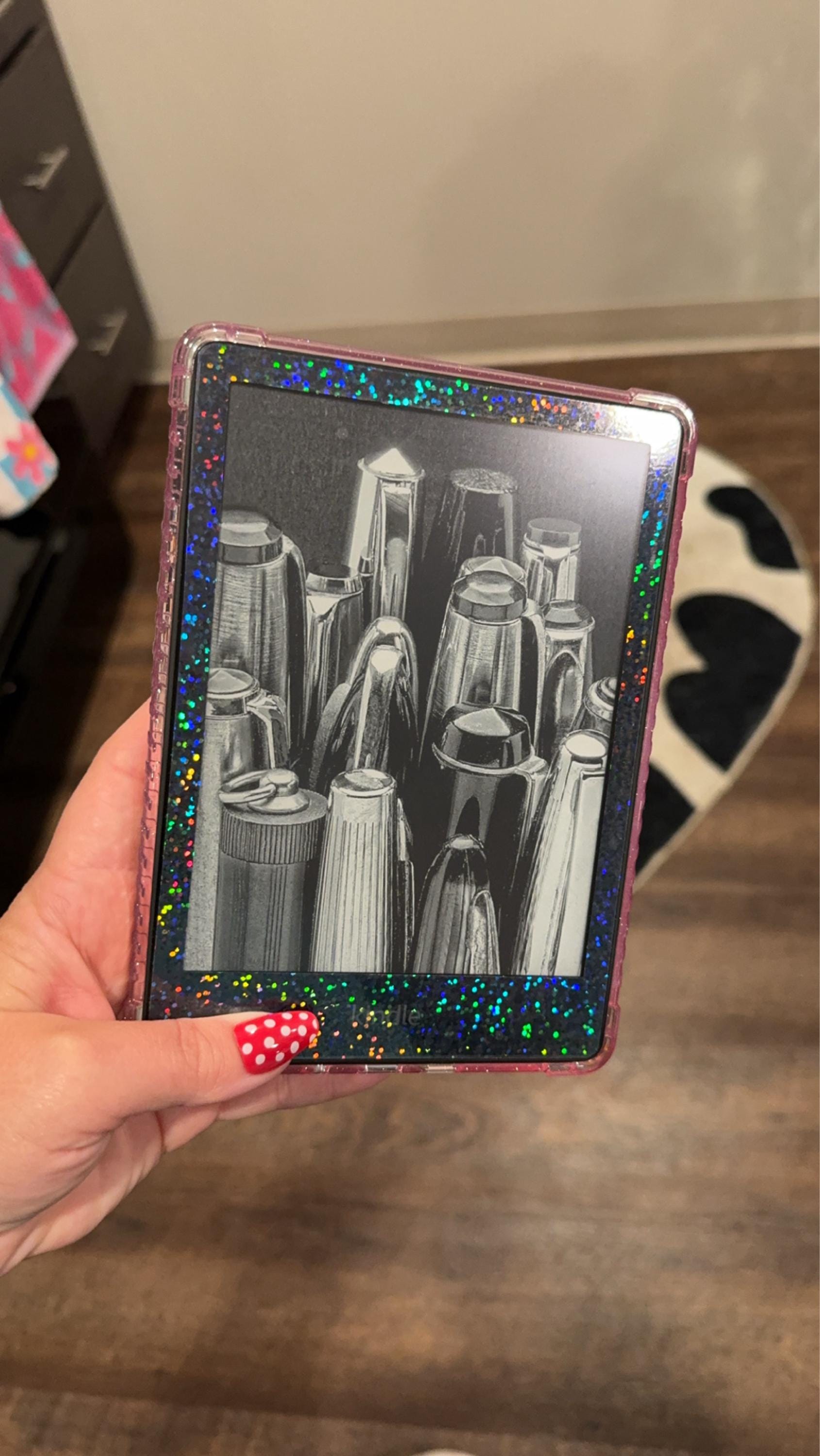 Holographic Sparkle E-Reader Skin, Removable Kindle Paperwhite, adhesive skin holographic kindle decal, sparkly kindle basic, kindle oasis